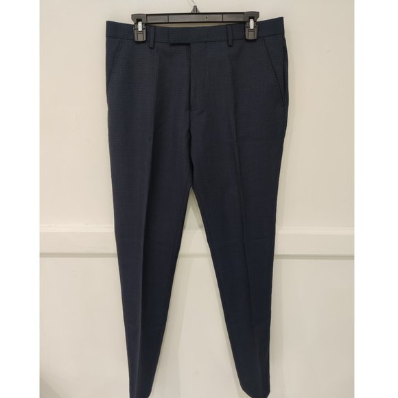 NWT Ted Baker London Men OVAJOYT Check Suit Trousers Pants Navy 32L $189 II264